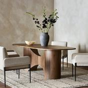 Custom Made Mid-Century Oval Solid Wood Dining Table – Retro French American Style for Modern Interiors image