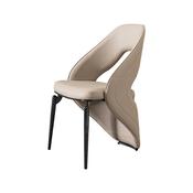 Luxury Curved Back Dining Chair – Modern Leather Upholstered Design for Home &amp; Hotel – Custom Made Dining Chair image