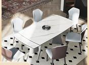 Custom Made Modern Extendable Rock Plate Dining Table – Designer 4 to 8 Seater for Small Apartments image