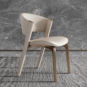 Light Luxury Leather Dining Chair – Nordic Modern Design with Solid Wood Frame – Custom Made Dining Chair image