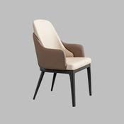 Italian Light Luxury Leather Armchair – Custom Made Dining Chair image