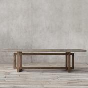Custom Made Industrial Cement Grey Dining Table with Solid Wood Frame – Nordic Loft Style 6–10 Seater image