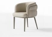 Italian Luxury Leather Dining Chair with Armrests – Modern Reception &amp; Desk Seating – Custom Made Dining Chair