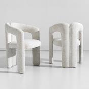 Italian Minimalist Boucle Armchair – Custom Made Dining Chair image