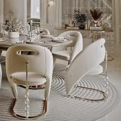 Italian Light Luxury Armchair – Custom Made Dining Chair image