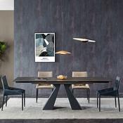 Custom Made Italian Modern Extendable Rock Plate Dining Table – Minimalist Telescopic Design for 4–10 Seaters image
