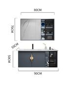 Modern Grey Rock Plate Vanity with Smart Mirror Cabinet – Custom Made Bathroom Vanity image