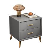 Custom Made Modern Bedside Table with Drawers – Gold / Black Leg Accent Nightstand image