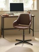 Parker Brown Faux Leather Upholstered Swivel Office Chair image