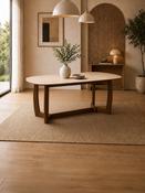 Portland 180cm Walnut &amp; Natural Stone Dining Table – 4–6 Seater image