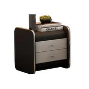 Custom Made Modern Console Bedside Table – Custom Leather Nightstand with Storage Drawers image