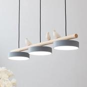 Nordic Macaron Bird LED Pendant Light – Modern Wooden Chandelier for Dining &amp; Living image