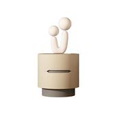 Custom Made Mini Cream Round Nightstand – Solid Wood Storage Side Table image