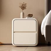 Custom Made Cream Rounded Edge Bedside Table – Minimalist Ins-Style Storage Nightstand for Modern... image