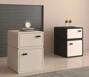 Custom Made Rolling Minimalist Bedside Table – Compact Double Drawer Storage Nightstand image