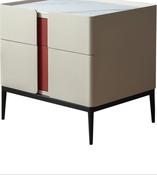 Custom Made Modern Italian Bedside Table – Retro Two-Tone with Rock Slab Top image