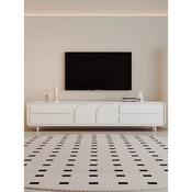 Minimalist White Soft Curved Stylish TV Unit image