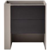 Custom Made Black &amp; Beige Luxury Bedside Table – Modern Minimalist Storage Cabinet image