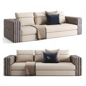 Italian Minimalist Fabric Sofa – Modern 3-Seater Couch with Pine Wood Frame for Living Room
