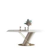 Custom Made Italian light luxury rock board dining table, perfect for both large and small apartments. This modern, simple, high-end rectangular kitchen set is ideal for household use image