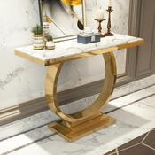 Luxury Marble Stainless Steel Console Table – Custom Made Entryway Furniture image