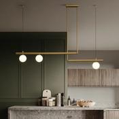 Modern Minimalist Linear Chandelier – Gold LED Pendant Light for Kitchen, Dining &amp; Home Interiors image