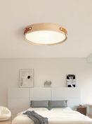 Modern Wooden LED Ceiling Light – Custom Made Flush Fixture image