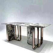 Custom Made Fashionable and Versatile Light Luxury Dining Table High-End Imported Italian Natural Marble Design image