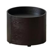 Custom Made Italian Smoked Oak Round Bedside Table – Solid Wood Minimalist Nightstand image