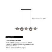 Black Linear Glass Globe LED Chandelier image