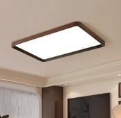Walnut Wood LED Ceiling Light – Custom Made Japanese Style Fixture image