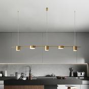 Nordic Minimalist Linear LED Pendant Light for Kitchen Island &amp; Dining Table image