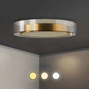 Modern Nordic Brass LED Ceiling Light – Dimmable Ring Design with Glass Trim for Bedroom image