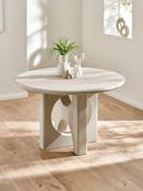 Thyra Round 4 Seater Dining Table – Grey Stone Effect image