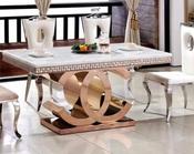 Custom Made Latest Luxury Gold designer dining table For both small and large family korean marble dining table image