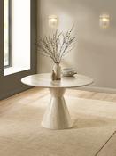 Verona 120cm Round Pedestal 4 Seater Dining Table – Cream Marble Effect image