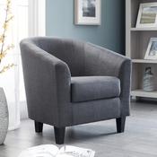 Hugo Slate Grey Fabric Accent Chair - 76cm Living Room Chair image