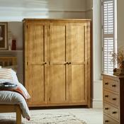 Marlborough 3 Door Wardrobe 142cm - Waxed Oak image