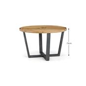 Brooklyn Dining Set - Oak Round Dining Table 4 Luxe Brown Chairs image