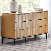 Sia 6 Drawer Chest of Drawers 120cm - Beige image
