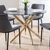 Montero 110cm Glass/Gold Dining Table - 4 Seater Kitchen Table image