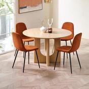 Cellini 4 Seater Dining Set - VENEEROrange Chenille Fabric Table and Chairs image
