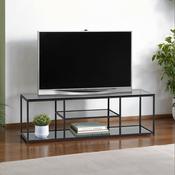 Chicago 140cm Smoked Glass/Black TV Unit - Fits up to 65 inch TV image