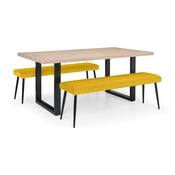 Berwick Rectangular Dining Table and 2 Luxe Low Benches image