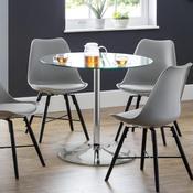 Kudos 80cm Chrome/Glass Dining Table - 4 Seater Kitchen Table image