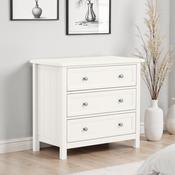 Maine 3 Drawer Wide Chest of Drawers 84cm - Surf White image