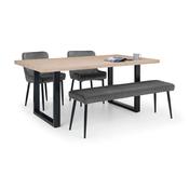Berwick Rectangular Dining Table 1 Luxe Low Bench and 2 Luxe Chairs image