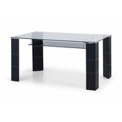 Greenwich 150cm Black/Glass Dining Table - 6 Seater Kitchen Table image