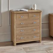 Memphis Limed Oak 3 + 2 Drawer Chest of Drawers 85cm image