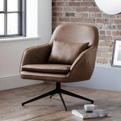 Bowery Brown Faux Leather Accent Chair - 73.5cm Living Room Chair image